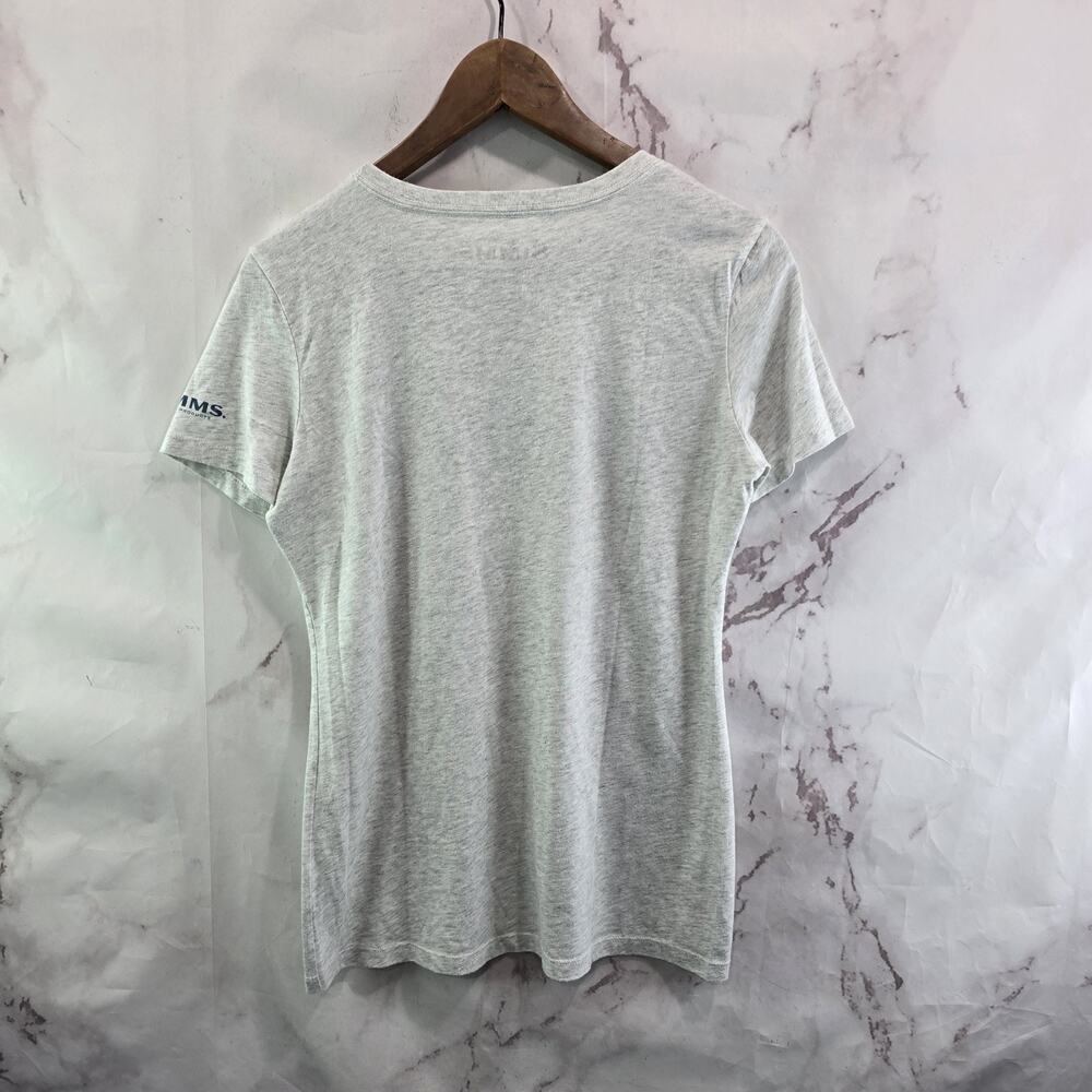 Simms T Shirt Womens Large Gray Blue Fish Short Sleeve Crew Neck - Picture 5 of 11